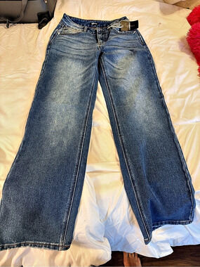 Flamingals Wide Leg Jeans in Blue Size Small NWT